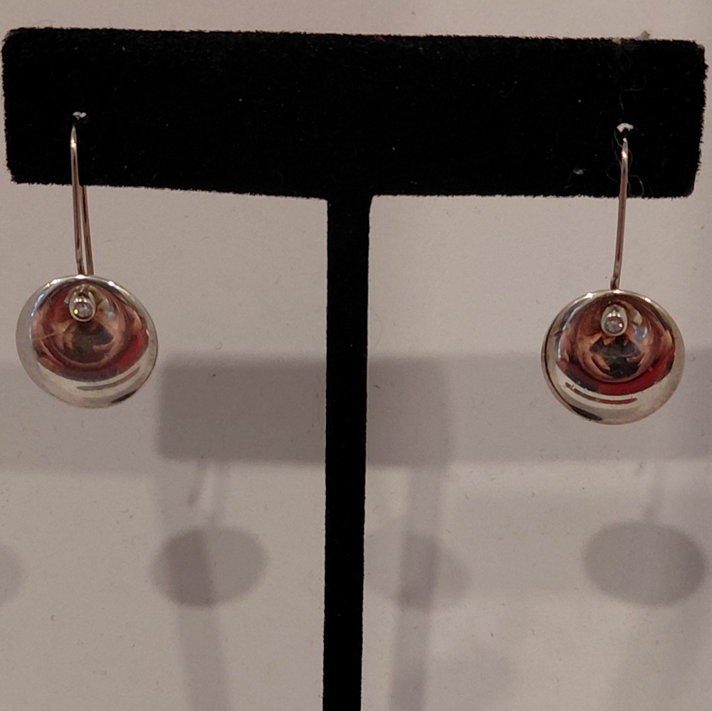 Tiffany Elsa Peretti Diamond Disc Earrings